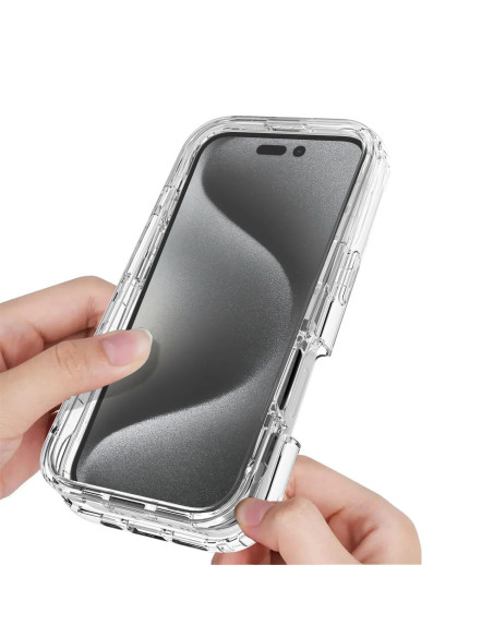 iPhone 16 Pro Max Heltäckande Premium 3D Skal 3in1 ThreeSixty Clear
