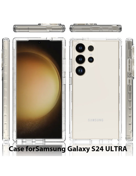 Samsung S24 Ultra Heltäckande Premium 3D Skal 3in1 ThreeSixty Clear