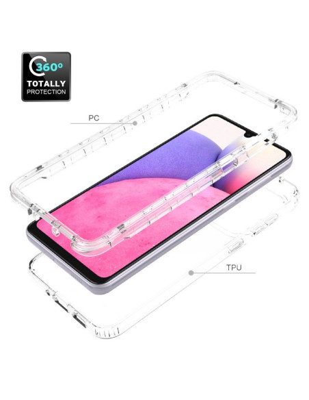 Samsung A23 4G / 5G Heltäckande Premium 3D Skal 3in1 ThreeSixty Clear