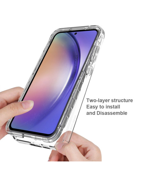 Samsung A55 5G Heltäckande Premium 3D Skal 3in1 ThreeSixty Clear