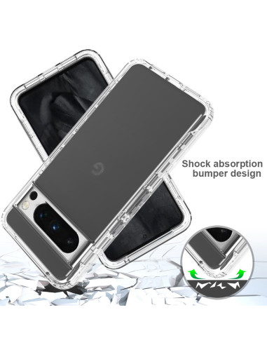 Google Pixel 8 Pro Heltäckande Premium 3D Skal 3in1 ThreeSixty Clear