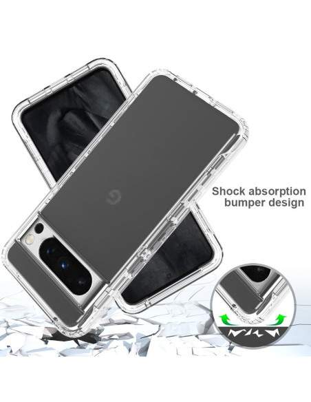 Google Pixel 8 Pro Heltäckande Premium 3D Skal 3in1 ThreeSixty Clear
