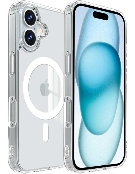 iPhone 16 Transparent Stötdämpande Skal MagSafe-Kompatibelt