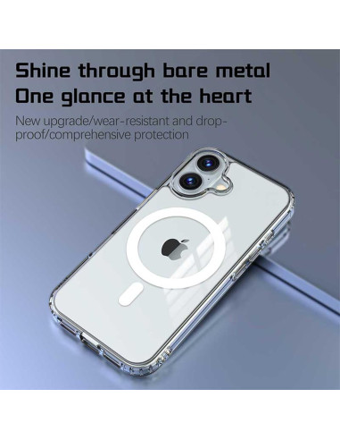 iPhone 16 Transparent Stötdämpande Skal MagSafe-Kompatibelt