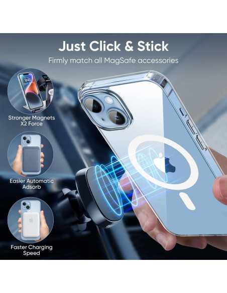 iPhone 16 Transparent Stötdämpande Skal MagSafe-Kompatibelt