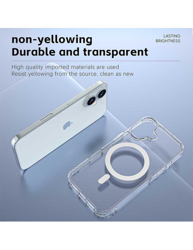 iPhone 16 Transparent Stötdämpande Skal MagSafe-Kompatibelt