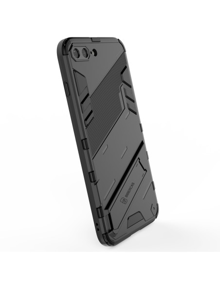 Detaljvy av baksidan på stöttåligt skal ThinArmor V2 för iPhone 7 Plus/8 Plus med textur och kickstand