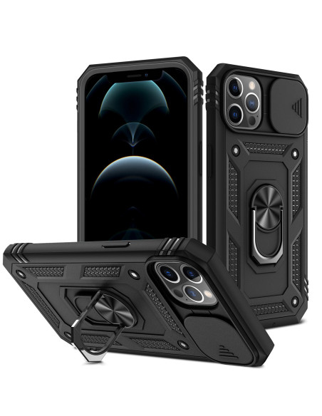 iPhone 11 Pro Max Hybridskal med Ringhållare &amp; Kameraskydd - Svart