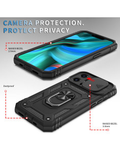 iPhone 13 Pro Hybridskal med Ringhållare &amp; Kameraskydd - Svart