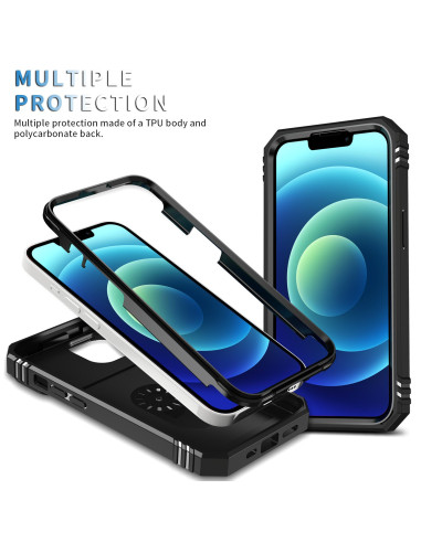 iPhone 15 Plus Hybridskal med Ringhållare &amp; Kameraskydd - Svart