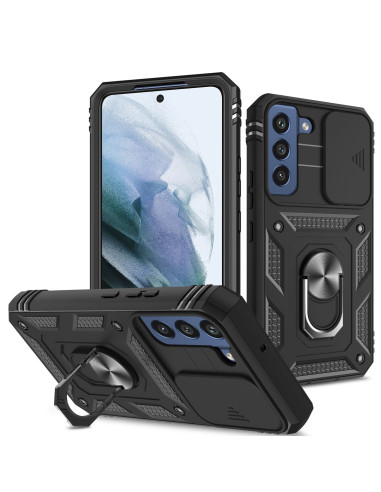 Samsung S22 Hybridskal med Ringhållare &amp; Kameraskydd - Svart