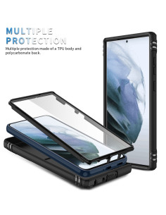 Samsung S22 Ultra Hybridskal med Ringhållare &amp; Kameraskydd - Svart
