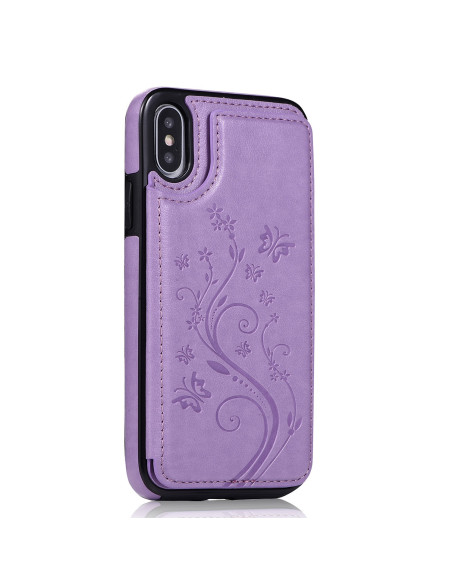 iPhone XS Max Stöttåligt Skal Korthållare 3-FACK Flippr V2 - Lila