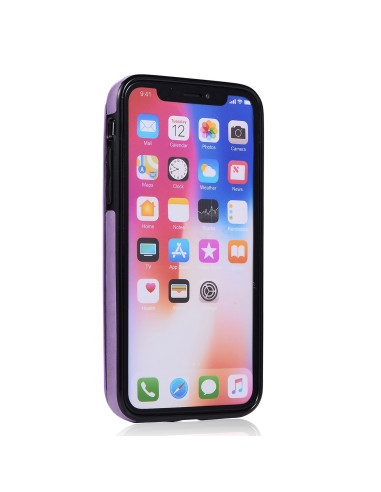 iPhone XS Max Stöttåligt Skal Korthållare 3-FACK Flippr V2 - Lila