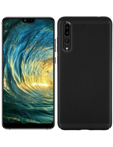 Baksidan av Huawei P20 med stötdämpande ultratunt skal i mattsvart finish