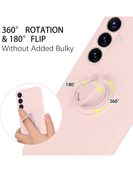 Samsung S24 FE Stöttåligt Skal med Ringhållare CamShield - Rosa