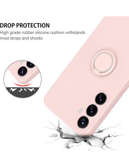 Samsung S24 FE Stöttåligt Skal med Ringhållare CamShield - Rosa