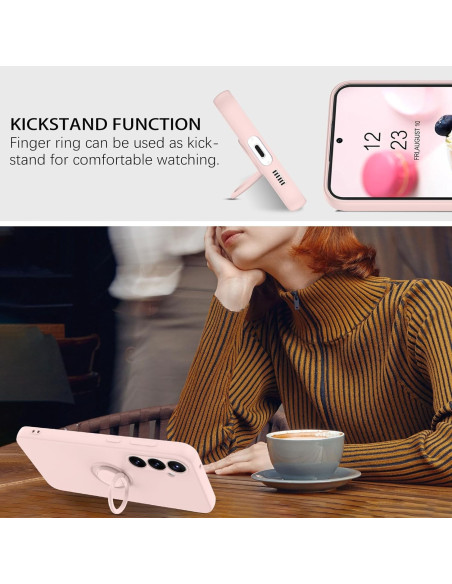 Samsung S24 FE Stöttåligt Skal med Ringhållare CamShield - Rosa