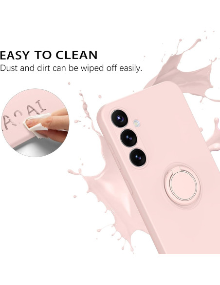 Samsung S24 FE Stöttåligt Skal med Ringhållare CamShield - Rosa