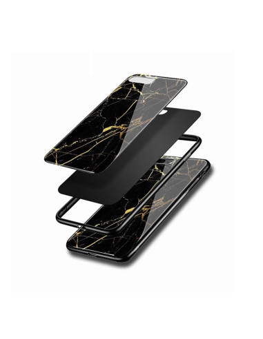 iPhone 6/6S Marmorskal 9H Härdat Glas Baksida Glassback