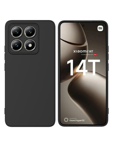 Xiaomi 14T Gummibelagd Mattsvart Silikon Skal Kameraskydd Liquid - Svart