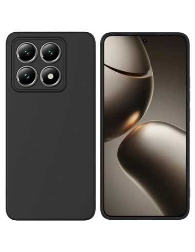 Xiaomi 14T Pro Gummibelagd Mattsvart Silikon Skal Kameraskydd Liquid - Svart