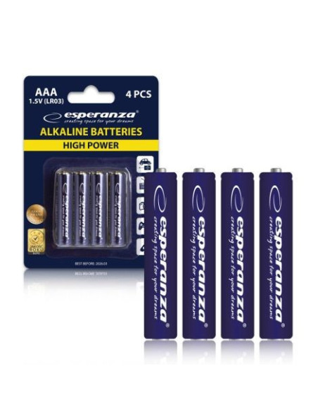 Alkaliska Batterier AAA Esperanza - 4-pack (1.5V)