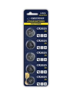 Esperanza CR2025 Litiumbatterier – 5-pack, 3V för Fjärrkontroller och Elektronik
