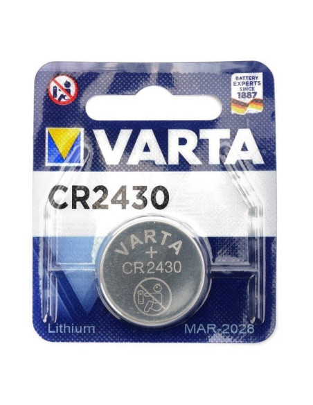 VARTA CR2430 litiumbatteri i förpackning med tydlig produktinformation och märkning