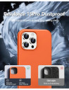 iPhone 15 Pro Max Gummibelagd Skal Kameraskydd Liquid - Orange