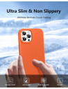 iPhone 15 Pro Max Gummibelagd Skal Kameraskydd Liquid - Orange
