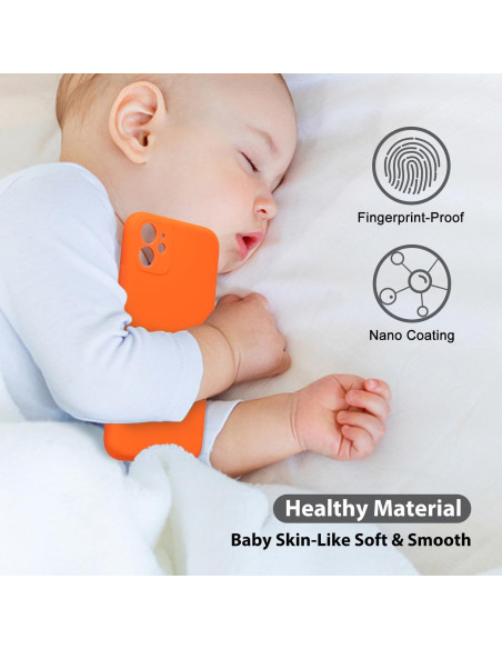 iPhone 11 Gummibelagd Skal Kameraskydd Liquid - Orange