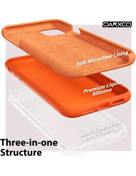 iPhone 11 Gummibelagd Skal Kameraskydd Liquid - Orange