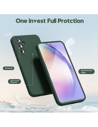 Samsung S25 Gummibelagd Mattgrönt Skal Kameraskydd Liquid - Grön