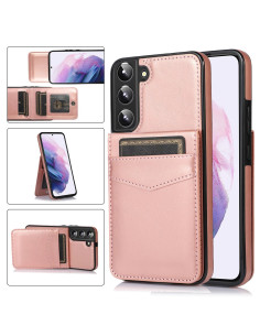Samsung S25 Mobilskal Korthållare 5-FACK Retro V3 - Roseguld