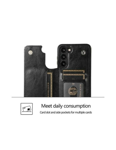 Samsung S25 Plus Stöttåligt Skal Korthållare 3-FACK Flippr - Svart