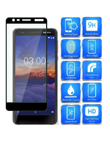 Nokia 3.1 Härdat Glas 0.26mm 2.5D 9H Fullframe
