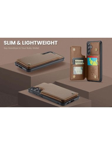 CaseMe Stöttåligt Skal Korthållare Stativ 4-Fack Samsung S25 Plus Brun
