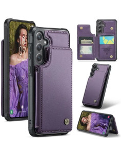 CaseMe Stöttåligt Skal Korthållare Stativ 4-Fack Samsung S25 Plus Lila
