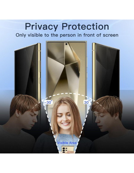 S25 Ultra Privacy Härdat glas med fokus på sekretessskydd och synvinkel från sidan