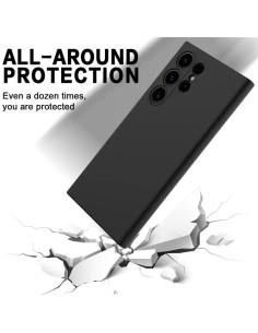 Samsung S25 Ultra Gummibelagd Mattsvart Skal Kameraskydd Liquid - Svart 2