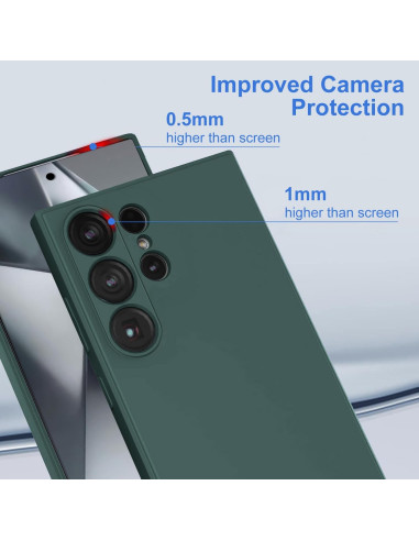 Samsung S25 Ultra Gummibelagd Mattgrönt Skal Kameraskydd Liquid - Grön