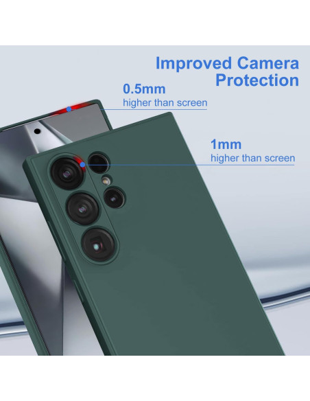 Samsung S25 Ultra Gummibelagd Mattgrönt Skal Kameraskydd Liquid - Grön