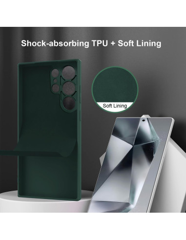 Samsung S25 Ultra Gummibelagd Mattgrönt Skal Kameraskydd Liquid - Grön