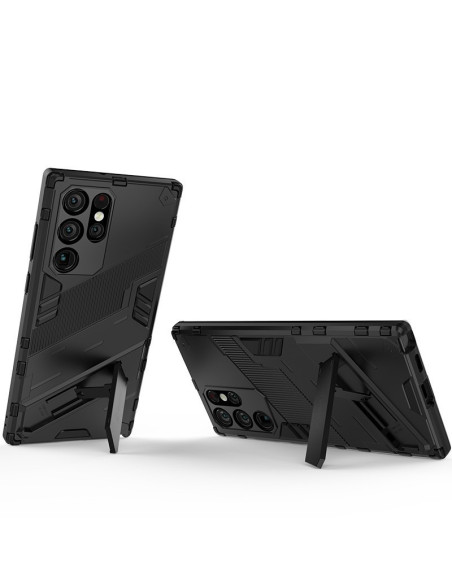 Samsung S25 Ultra Stöttåligt Skal med Kickstand ThinArmor V2 - Svart