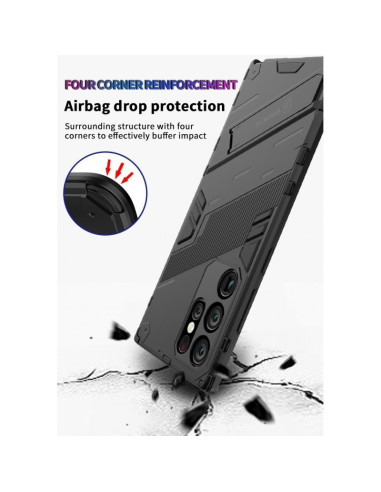 Samsung S25 Ultra Stöttåligt Skal med Kickstand ThinArmor V2 - Svart