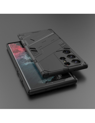 Samsung S25 Ultra Stöttåligt Skal med Kickstand ThinArmor V2 - Svart