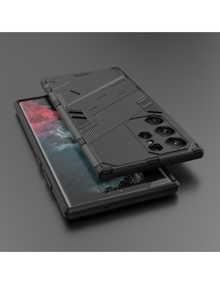 Samsung S25 Ultra Stöttåligt Skal med Kickstand ThinArmor V2 - Svart