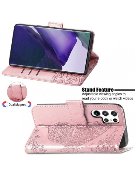 Samsung S25 Ultra Plånboksfodral PU-Läder 4-FACK Motiv Fjäril
