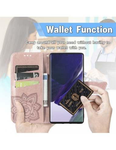 Samsung S25 Ultra Plånboksfodral PU-Läder 4-FACK Motiv Fjäril